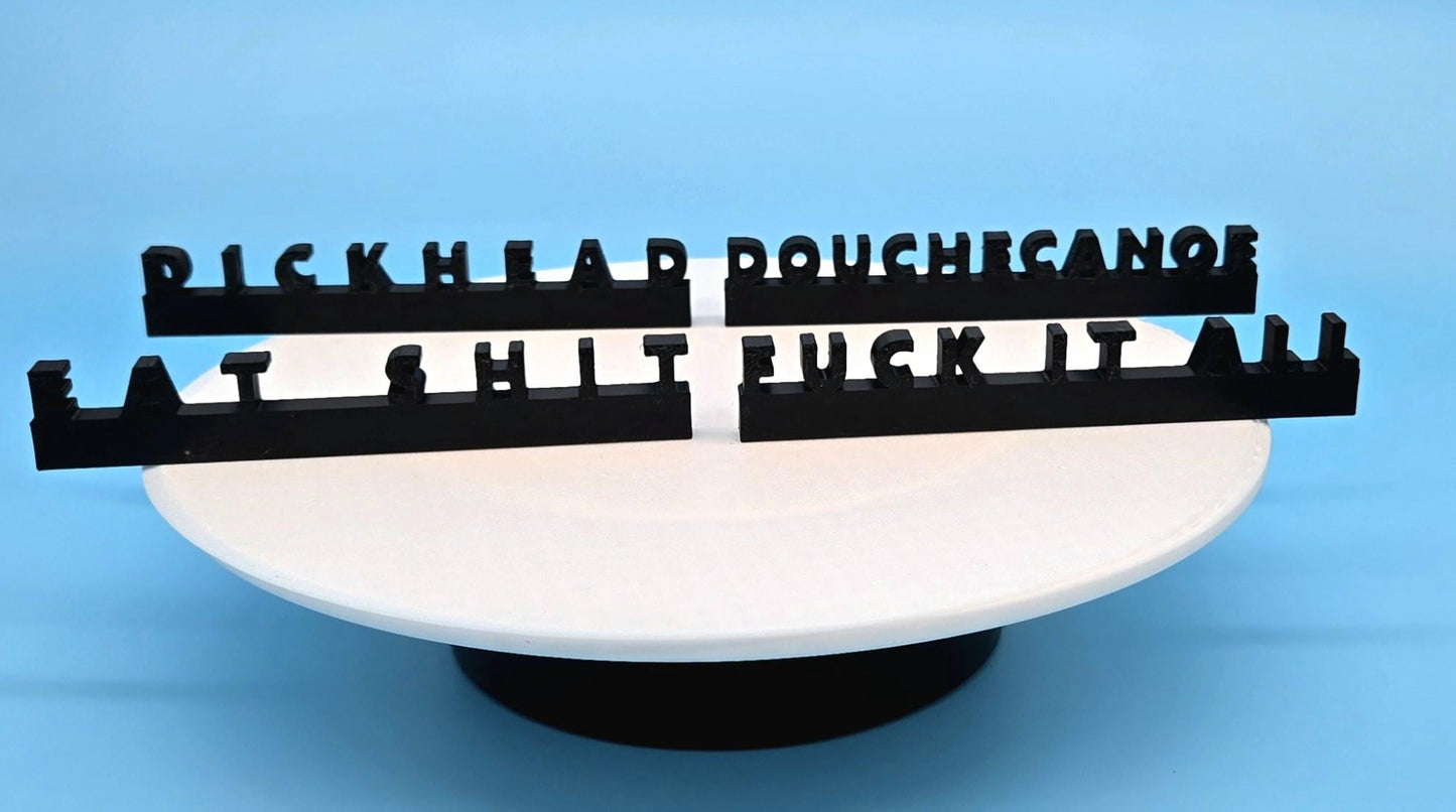 NSFW Office Decor, Funny Vulgar Gifts, Swear Word Desk Signs, Custom 3D Printed