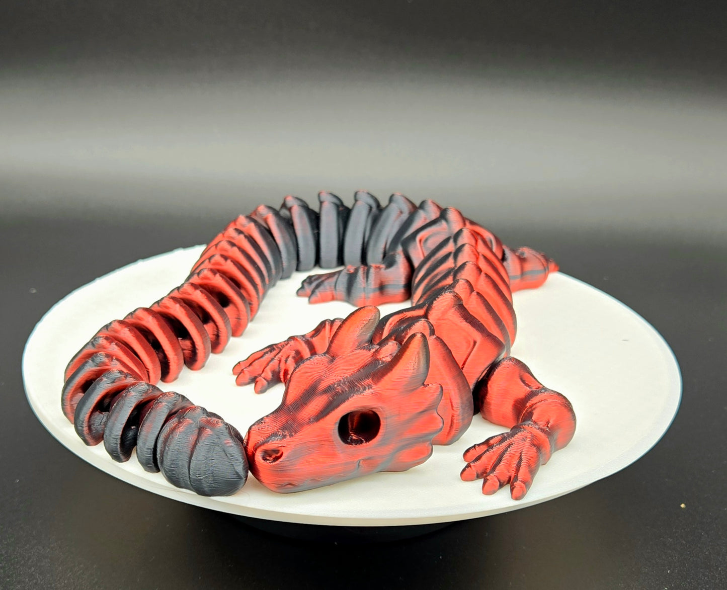 Skeleton Dragon – Articulated 3D Printed Dragon Toy, Gothic Fantasy Fidget, Poseable Desk Companion