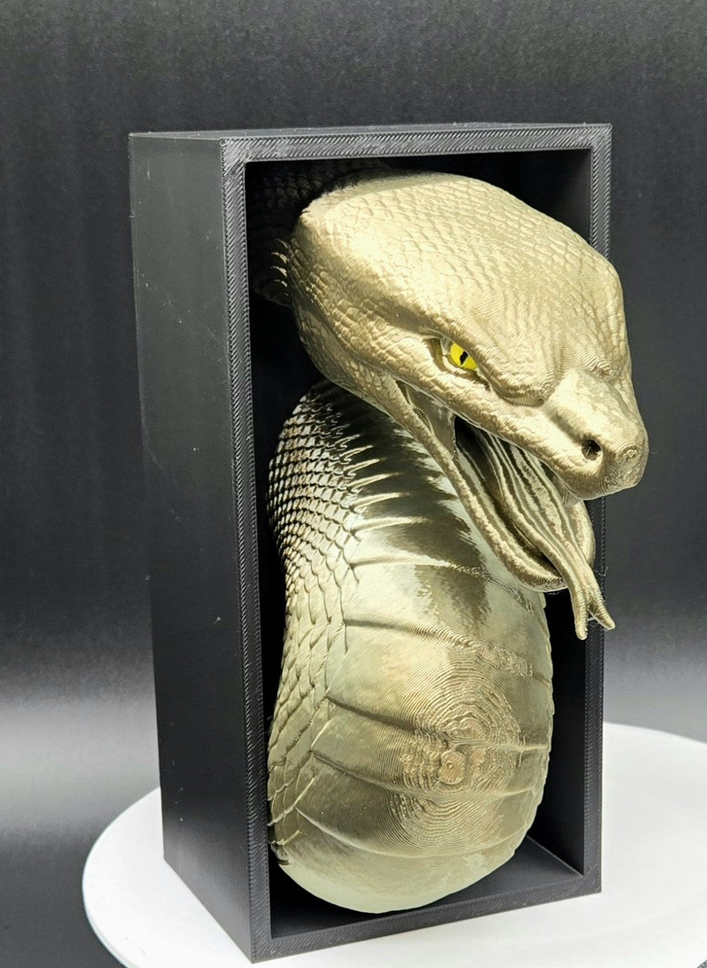Slithering Snake Book Nook – 3D Printed Gothic Bookshelf Insert, Slytherin-Inspired Dark Fantasy Decor