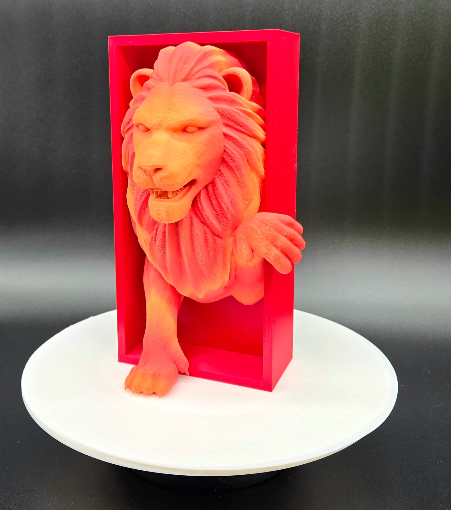Gryffindor-Inspired Lion Book Nook – 3D Printed Magical Bookshelf Insert, House Pride Decor