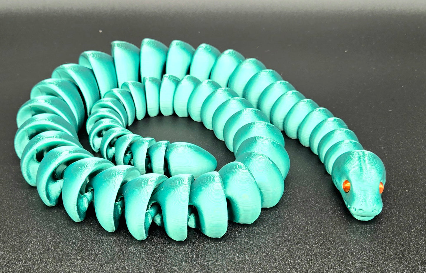 33-Inch Articulated Snake – 3D Printed Flexible Fidget Toy, Poseable Desk Decor, Sensory Snake Figure
