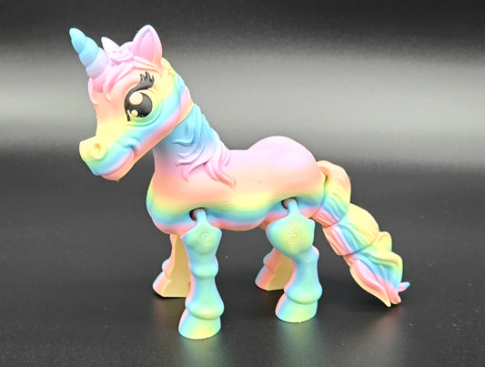 Articulated Rainbow Unicorn Toy – 3D Printed Fidget Figure | Cute Fantasy Gift for Kids & Collectors