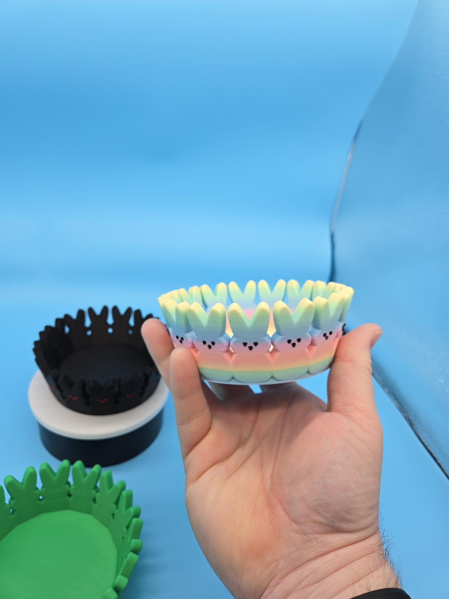 Peep Bunny Candy Dish 3D Printed Easter Bowl Spring Decor Cute Bunny Peep Tray for Candy Snacks Trinkets Table Centerpiece Holiday Gift Bowl