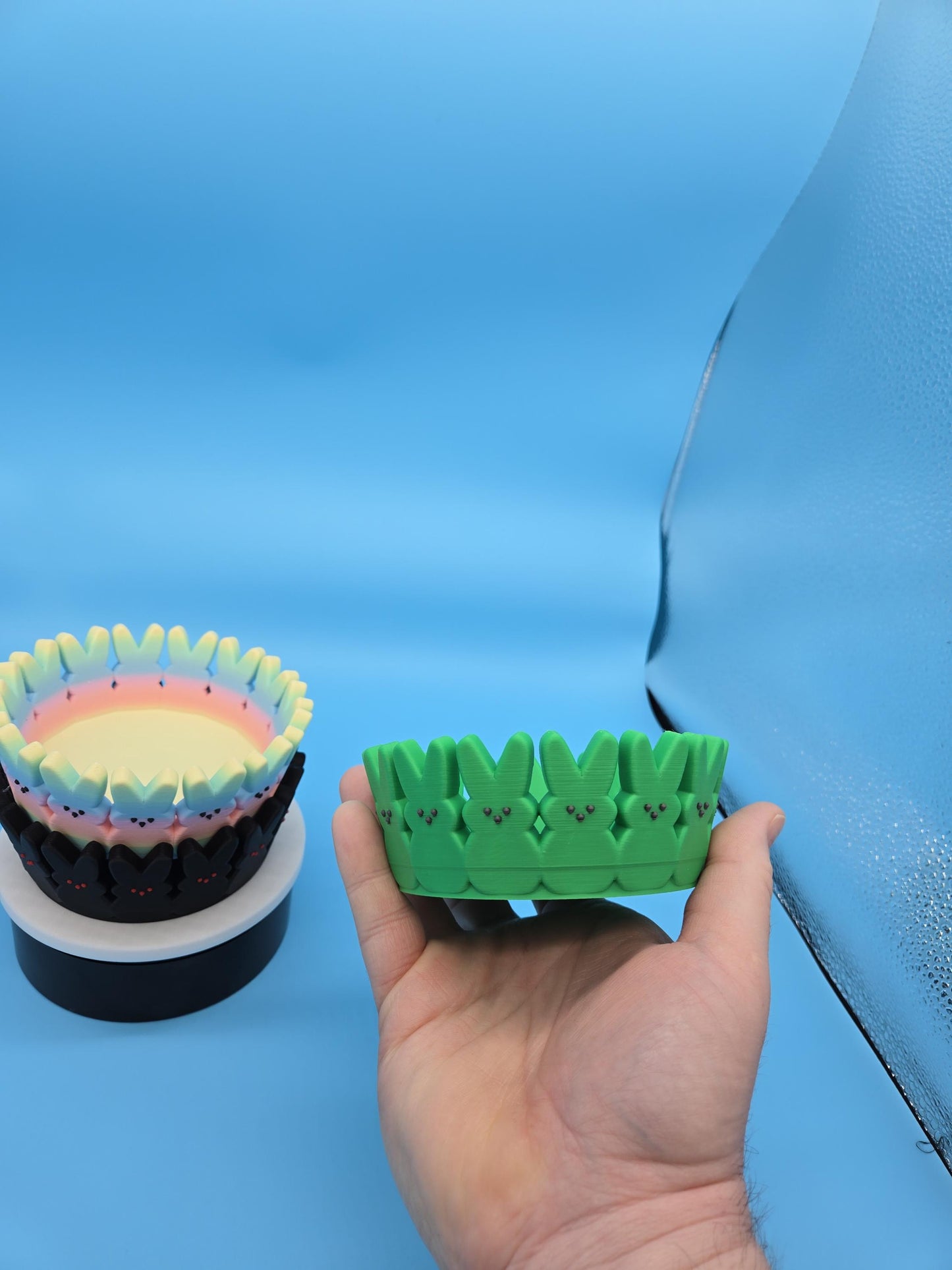Peep Bunny Candy Dish 3D Printed Easter Bowl Spring Decor Cute Bunny Peep Tray for Candy Snacks Trinkets Table Centerpiece Holiday Gift Bowl