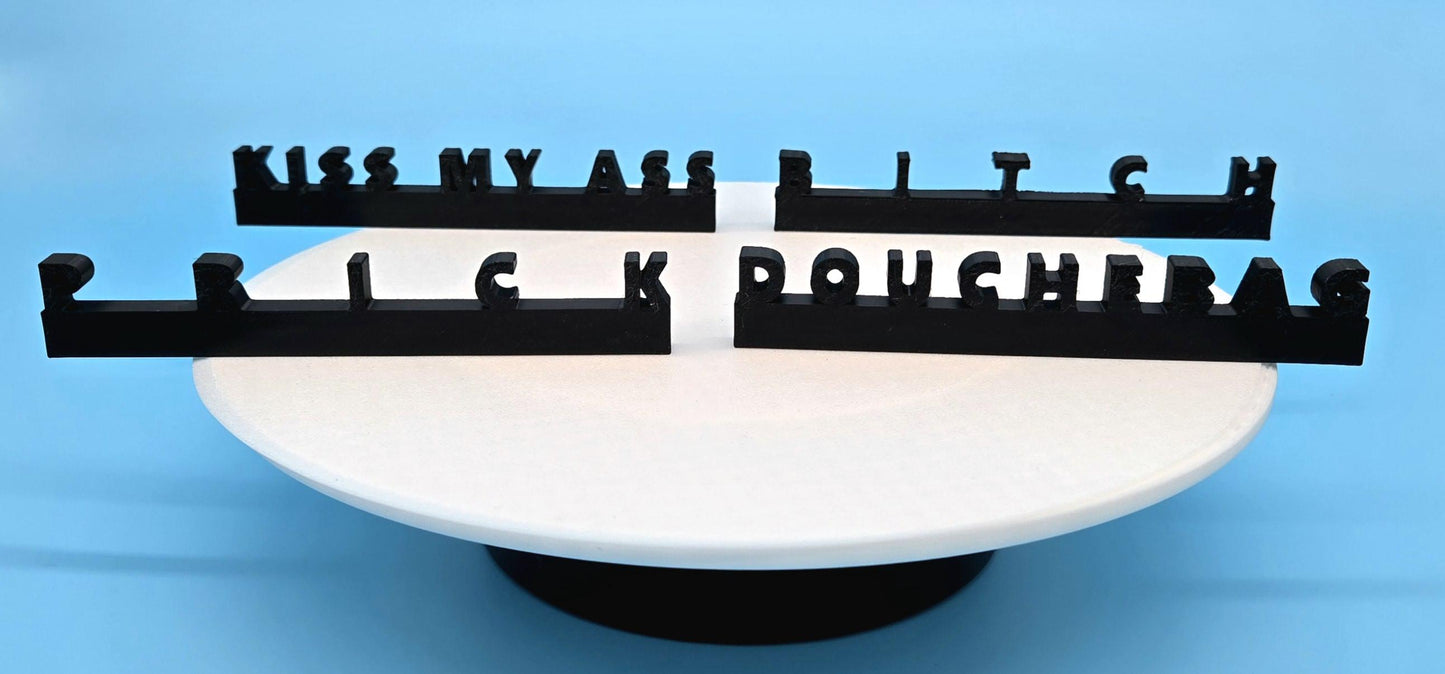 NSFW Office Decor, Funny Vulgar Gifts, Swear Word Desk Signs, Custom 3D Printed