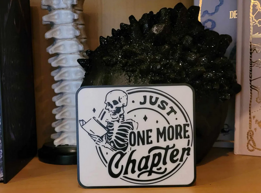 Just One More Chapter – Bookshelf Sign